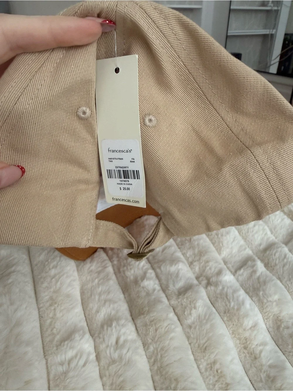 Beige and Brown 'Extra Dirty' Embroidered Hat